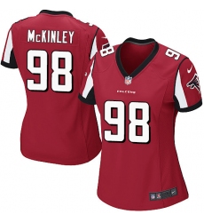 Women's Nike Atlanta Falcons #98 Takkarist McKinley Game Red Team Color NFL Jersey