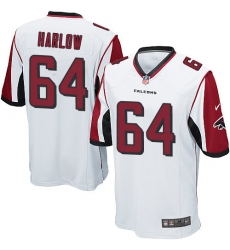 Men's Nike Atlanta Falcons #64 Sean Harlow Game White NFL Jersey
