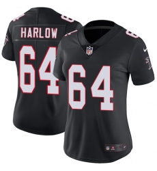 Women's Nike Atlanta Falcons #64 Sean Harlow Elite Black Alternate NFL Jersey