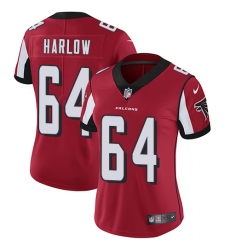 Women's Nike Atlanta Falcons #64 Sean Harlow Elite Red Team Color NFL Jersey
