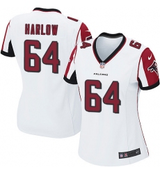 Women's Nike Atlanta Falcons #64 Sean Harlow Game White NFL Jersey