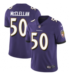 Men's Nike Baltimore Ravens #50 Albert McClellan Purple Team Color Vapor Untouchable Limited Player NFL Jersey