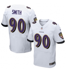 Men's Nike Baltimore Ravens #90 Za'Darius Smith Elite White NFL Jersey