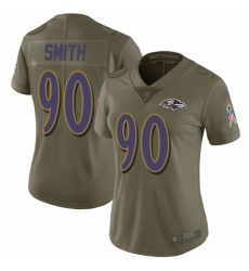 Women's Nike Baltimore Ravens #90 Za'Darius Smith Limited Olive 2017 Salute to Service NFL Jersey