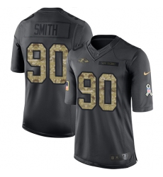 Youth Nike Baltimore Ravens #90 Za'Darius Smith Limited Black 2016 Salute to Service NFL Jersey
