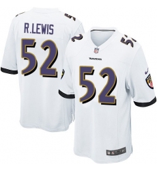 Men's Nike Baltimore Ravens #52 Ray Lewis Game White NFL Jersey