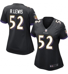 Women's Nike Baltimore Ravens #52 Ray Lewis Game Black Alternate NFL Jersey