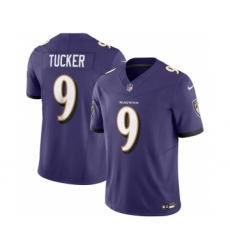 Men's Baltimore Ravens #9 Justin Tucker Purple 2023 F.U.S.E Vapor Jersey