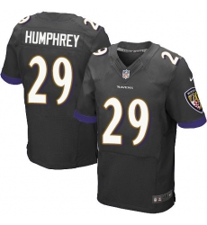 Men's Nike Baltimore Ravens #29 Marlon Humphrey Elite Black Alternate NFL Jersey