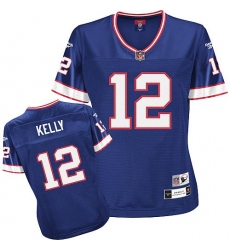 Reebok Buffalo Bills #12 Jim Kelly Royal Blue Women's Throwback Team Color Premier EQT NFL Jersey