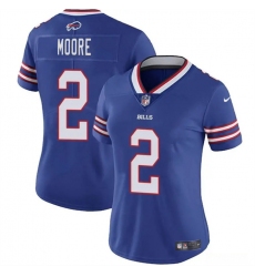 Women's Buffalo Bills #2 D.J. Moore Blue Vapor Stitched Football Jersey(Run Small)
