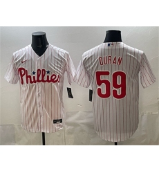 Men's Philadelphia Phillies #59 Jhoan Durán White Cool Base Stitched Jersey