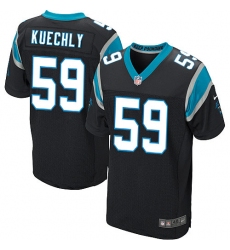 Men's Nike Carolina Panthers #59 Luke Kuechly Elite Black Team Color NFL Jersey