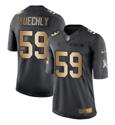 Youth Nike Carolina Panthers #59 Luke Kuechly Limited Black/Gold Salute to Service NFL Jersey
