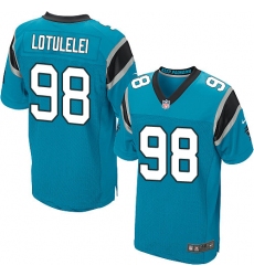 Men's Nike Carolina Panthers #98 Star Lotulelei Elite Blue Alternate NFL Jersey