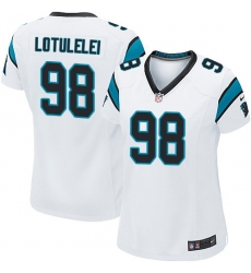 Women's Nike Carolina Panthers #98 Star Lotulelei Game White NFL Jersey