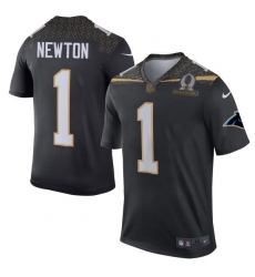 Men's Nike Carolina Panthers #1 Cam Newton Elite Black Team Irvin 2016 Pro Bowl NFL Jersey