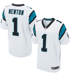 Men's Nike Carolina Panthers #1 Cam Newton Elite White NFL Jersey