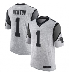 Men's Nike Carolina Panthers #1 Cam Newton Limited Gray Gridiron II NFL Jersey