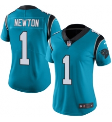 Women's Nike Carolina Panthers #1 Cam Newton Elite Blue Alternate NFL Jersey