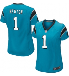 Women's Nike Carolina Panthers #1 Cam Newton Game Blue Alternate NFL Jersey