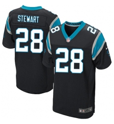 Men's Nike Carolina Panthers #28 Jonathan Stewart Elite Black Team Color NFL Jersey