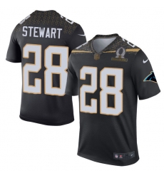 Men's Nike Carolina Panthers #28 Jonathan Stewart Elite Black Team Irvin 2016 Pro Bowl NFL Jersey