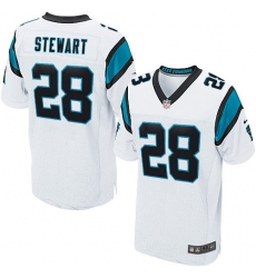 Men's Nike Carolina Panthers #28 Jonathan Stewart Elite White NFL Jersey