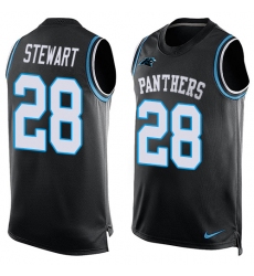 Men's Nike Carolina Panthers #28 Jonathan Stewart Limited Black Player Name & Number Tank Top NFL Jersey
