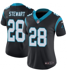 Women's Nike Carolina Panthers #28 Jonathan Stewart Elite Black Team Color NFL Jersey