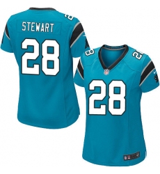 Women's Nike Carolina Panthers #28 Jonathan Stewart Game Blue Alternate NFL Jersey