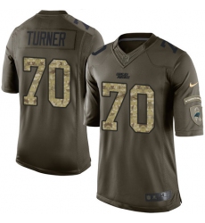 Men's Nike Carolina Panthers #70 Trai Turner Elite Green Salute to Service NFL Jersey