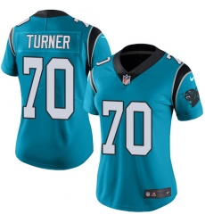 Women's Nike Carolina Panthers #70 Trai Turner Elite Blue Alternate NFL Jersey