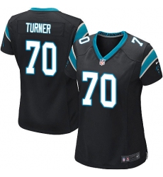 Women's Nike Carolina Panthers #70 Trai Turner Game Black Team Color NFL Jersey