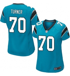 Women's Nike Carolina Panthers #70 Trai Turner Game Blue Alternate NFL Jersey
