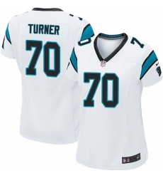 Women's Nike Carolina Panthers #70 Trai Turner Game White NFL Jersey