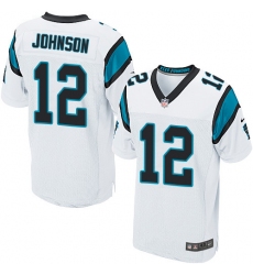 Men's Nike Carolina Panthers #12 Charles Johnson Elite White NFL Jersey