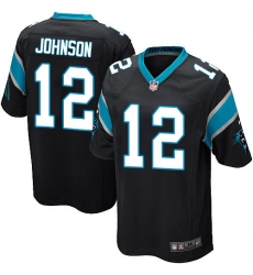 Men's Nike Carolina Panthers #12 Charles Johnson Game Black Team Color NFL Jersey
