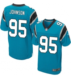 Men's Nike Carolina Panthers #95 Charles Johnson Elite Blue Alternate NFL Jersey
