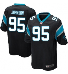 Men's Nike Carolina Panthers #95 Charles Johnson Game Black Team Color NFL Jersey