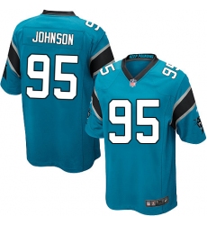 Men's Nike Carolina Panthers #95 Charles Johnson Game Blue Alternate NFL Jersey