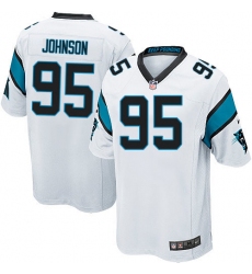 Men's Nike Carolina Panthers #95 Charles Johnson Game White NFL Jersey