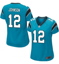 Women's Nike Carolina Panthers #12 Charles Johnson Game Blue Alternate NFL Jersey