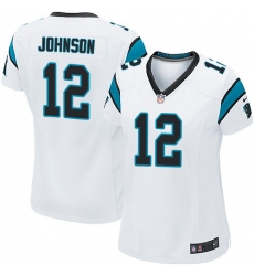 Women's Nike Carolina Panthers #12 Charles Johnson Game White NFL Jersey