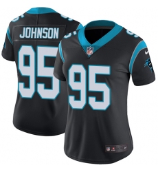 Women's Nike Carolina Panthers #95 Charles Johnson Elite Black Team Color NFL Jersey