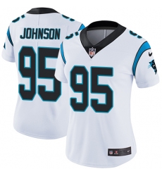 Women's Nike Carolina Panthers #95 Charles Johnson Elite White NFL Jersey