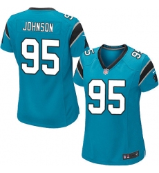 Women's Nike Carolina Panthers #95 Charles Johnson Game Blue Alternate NFL Jersey