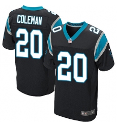 Men's Nike Carolina Panthers #20 Kurt Coleman Elite Black Team Color NFL Jersey