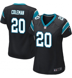 Women's Nike Carolina Panthers #20 Kurt Coleman Game Black Team Color NFL Jersey