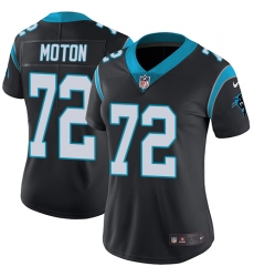 Women's Nike Carolina Panthers #72 Taylor Moton Elite Black Team Color NFL Jersey